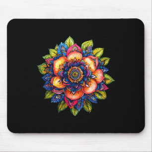 Colorful Mandala Lotus Flower Boho Yoga Meditation Mouse Pad