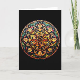 Colorful Mandala Sacred Geometry Meditation  Card
