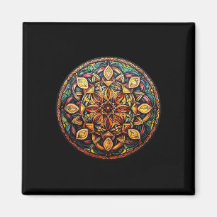 Colorful Mandala Sacred Geometry Meditation Magnet