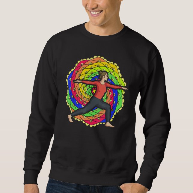 Colorful Mandala Yogi Meditation Namaste Buddhist  Sweatshirt (Front)