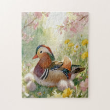 Colorful Mandarin Duck Jigsaw Puzzle