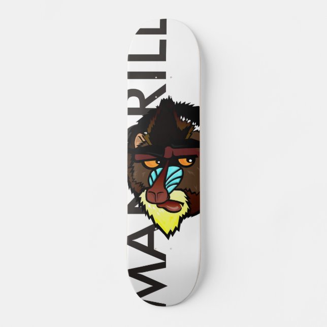 COLORFUL MANDRILL GRAPHIC ILLUSTRATION SKATEBOARD (Front)
