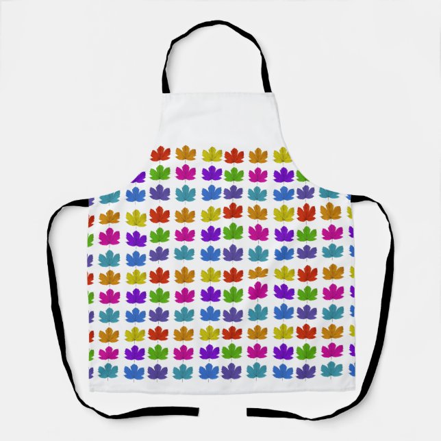 Colorful maple leaves apron (Front)