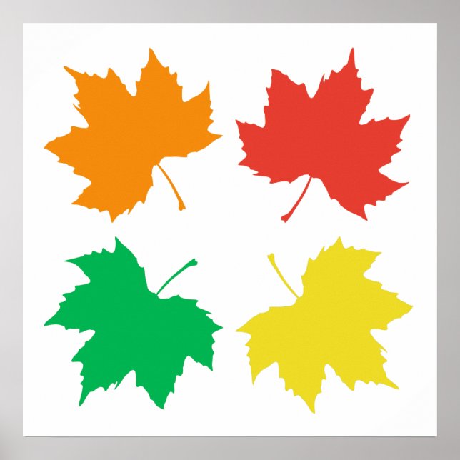 Colorful maple leaves pattern poster (Front)