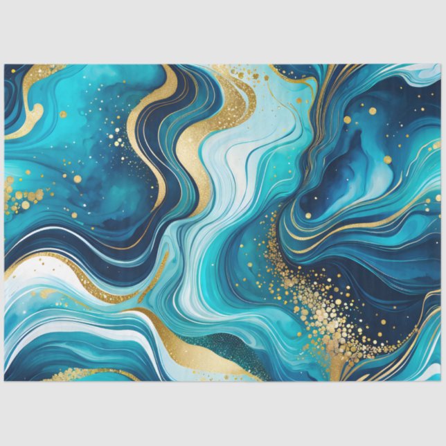 Colorful Marble Ink Art Tissue Paper (Front)