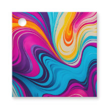 Colorful Marbled Paper Art Gift Tags