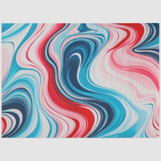 Colorful Marbled Paper Art Tissue Paper (Front)