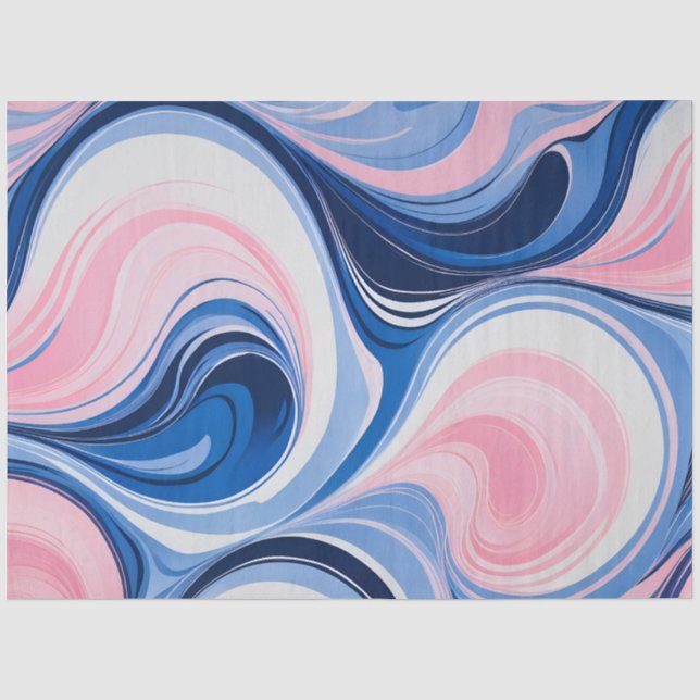 Colorful Marbled Paper Art Tissue Paper (Front)