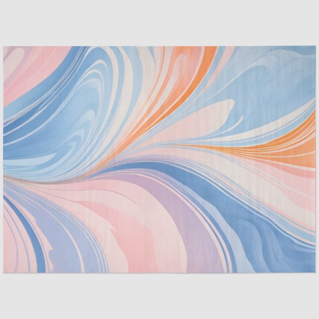 Colorful Marbled Paper Art Tissue Paper (Front)