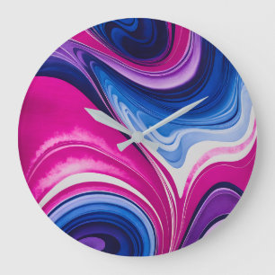 Colorful Marbled Paper Art Wall Clock