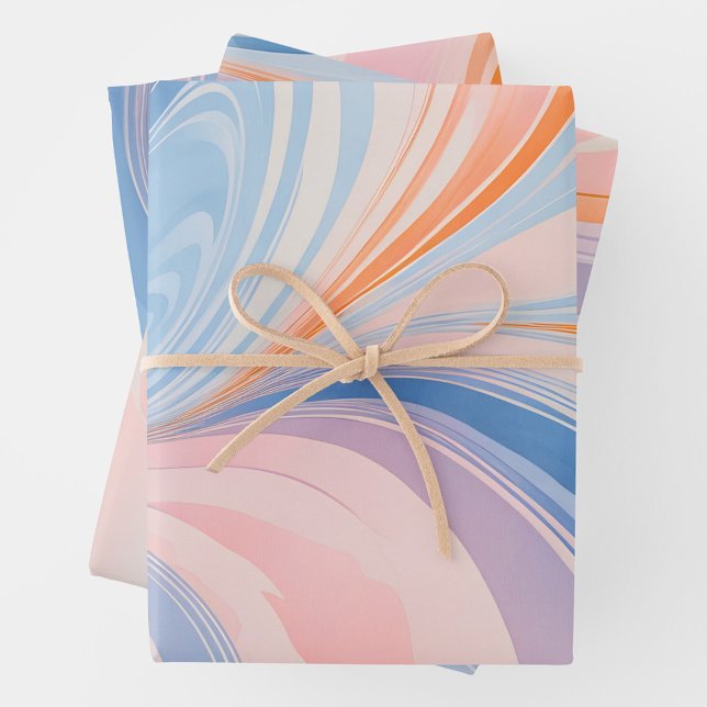 Colorful Marbled Paper Art Wrapping Paper Sheets (Creator Uploaded)