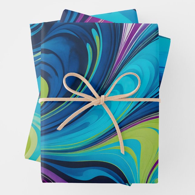 Colorful Marbled Paper Art Wrapping Paper Sheets (Creator Uploaded)