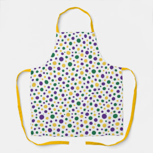 Colorful Mardi Gras polka dot Apron