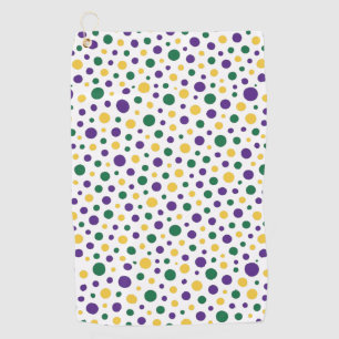 Colorful Mardi Gras polka dot Golf Towel