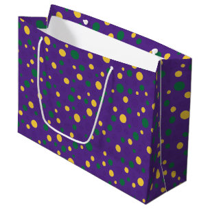 Colorful Mardi Gras polka dot Large Gift Bag