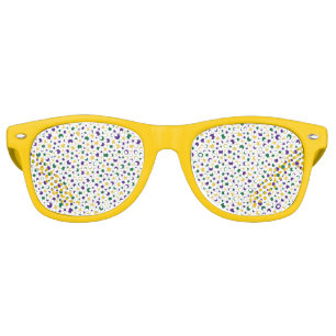 Colorful Mardi Gras polka dot Retro Sunglasses