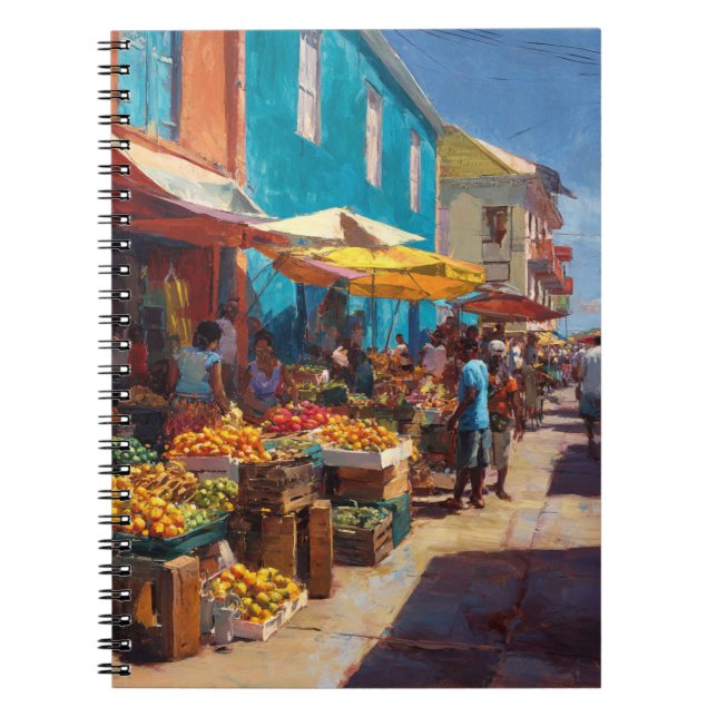 Colorful Market Street Notebook (Front)