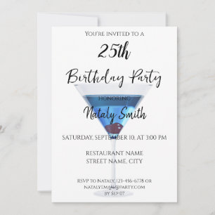 Colorful martini cocktail invitation