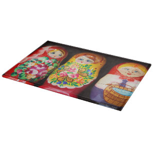 Colorful Matryoshka Dolls Cutting Board