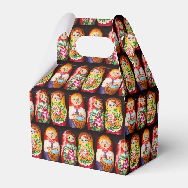 Colorful Matryoshka Dolls Favour Box (Front Side)