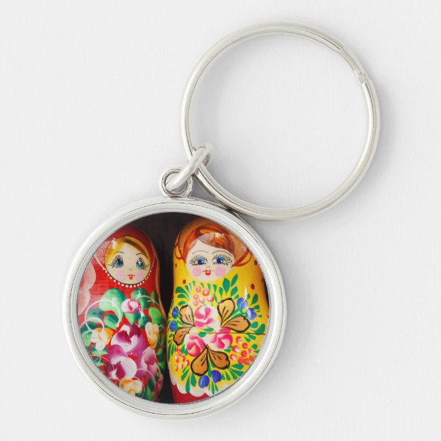 Colorful Matryoshka Dolls Key Ring (Front)