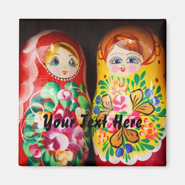 Colorful Matryoshka Dolls Magnet (Front)