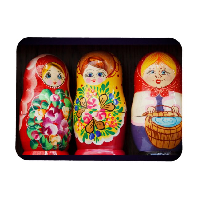 Colorful Matryoshka Dolls Magnet (Horizontal)