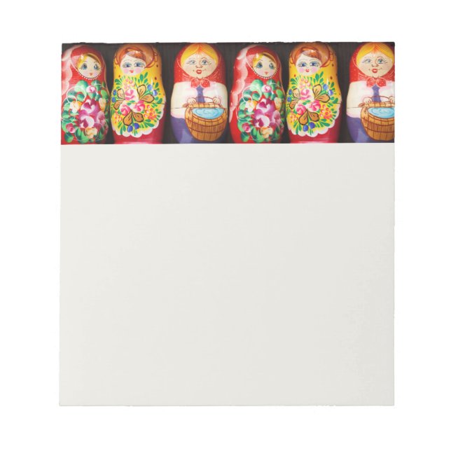 Colorful Matryoshka Dolls Notepad (Front)