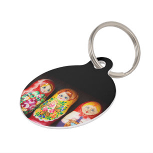 Colorful Matryoshka Dolls Pet Tag