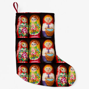 Colorful Matryoshka Dolls Small Christmas Stocking