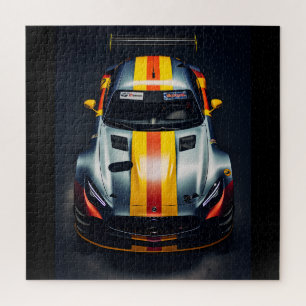 Colorful matte race car jigsaw puzzle