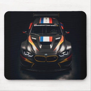 Colorful matte race car mouse pad