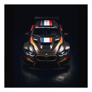 Colorful matte race car photo print