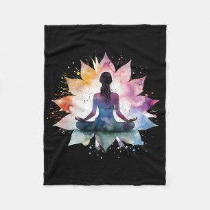 Colorful Meditation Lotus Yoga Chakra Lance Spirit Fleece Blanket