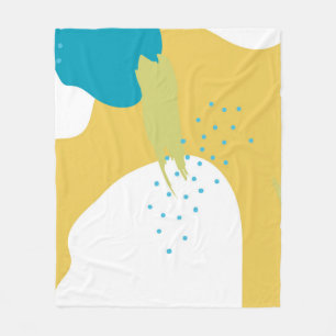 Colorful Memphis design background vintage80's, 90 Fleece Blanket