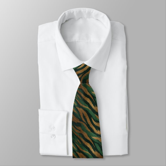 Colorful Mens Accessories Tiger Print Tie (Tied)