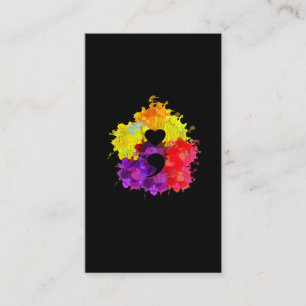 Colorful Mental Health Awareness Semicolon Business Card