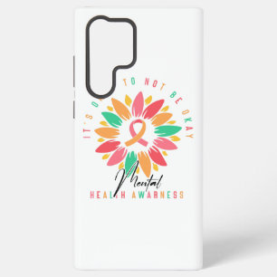 Colorful Mental Health Awareness Sunflower Ribbon Samsung Galaxy Case