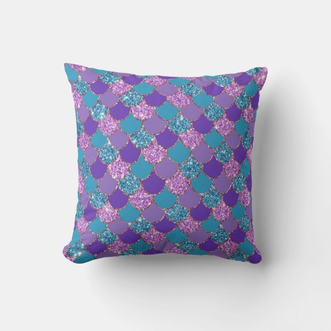 Colorful mermaid scales pattern cushion (Front)