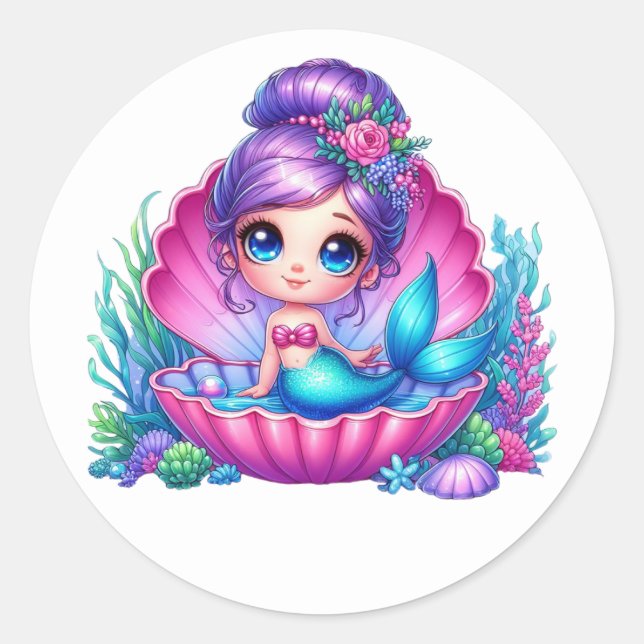 Colorful Mermaid Stickers (Front)