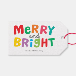 Colorful Merry and Bright Gift Tag