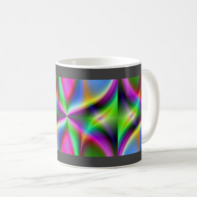 Colorful Metallic Fractal Luster  Coffee Mug (Front Right)