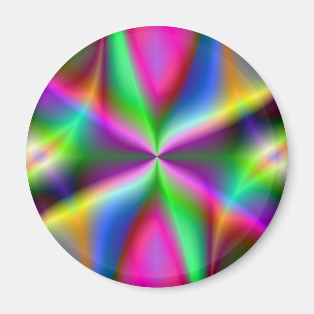 Colorful Metallic Fractal Luster  Magnet (Front)