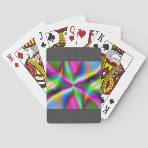 Colorful Metallic Fractal Luster Playing Cards