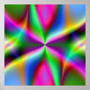 Colorful Metallic Fractal Luster Poster