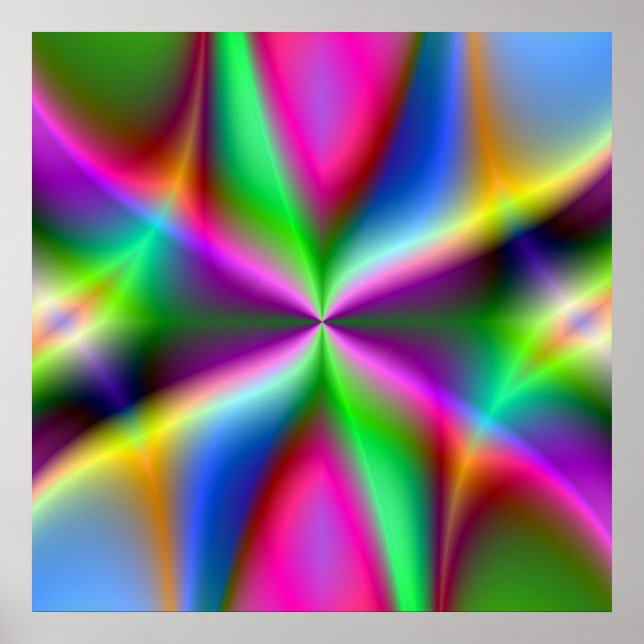 Colorful Metallic Fractal Luster  Poster (Front)