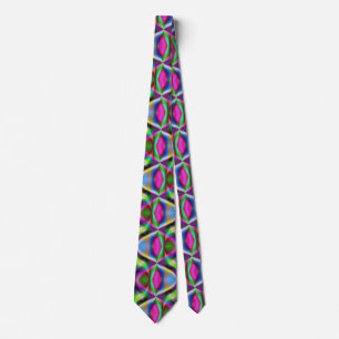 Colorful Metallic Fractal Lustre Tie
