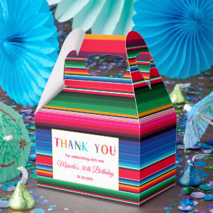 Colorful Mexican Fiesta Serape Thank you  Favour Box