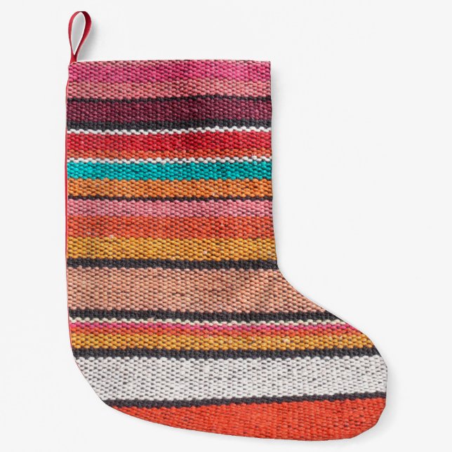 Colorful mexican, peruvian style small christmas stocking (Front)