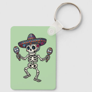 Colorful Mexican Skeleton Key Ring